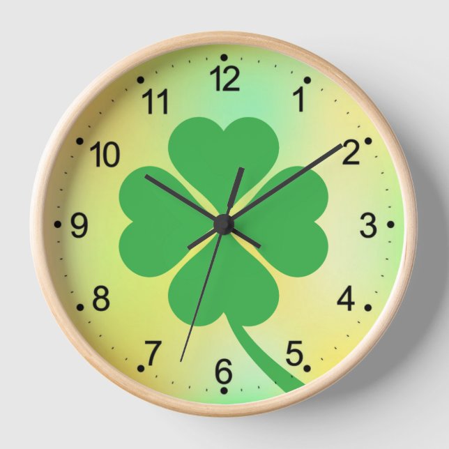 Horloge Four Leaf Clover St. Patrick's Day Design-87906 (Recto)