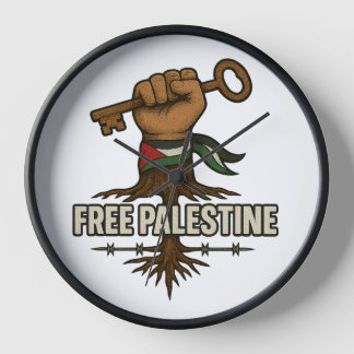 Horloge Free Palestine Wall Clock – Symbol of Hope