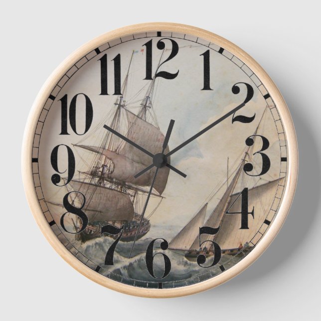 Horloge Frégate dans une houle 17e siècle (Recto)
