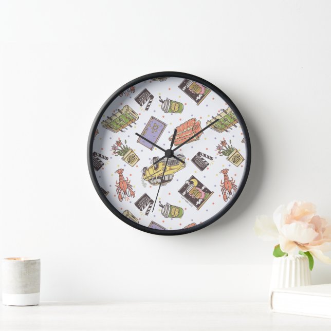 Horloge FRIENDS™ | Motif à pois et icônes (Maison)