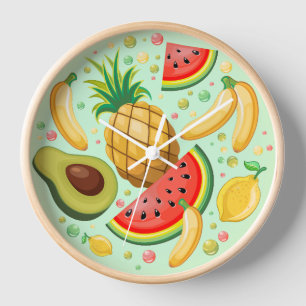 Horloge Fruits d'été frais Motif