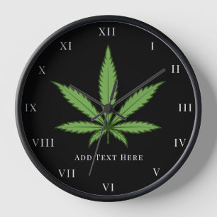 Horloge Fumée de mauvaises herbes vertes Nature Fleurs flo