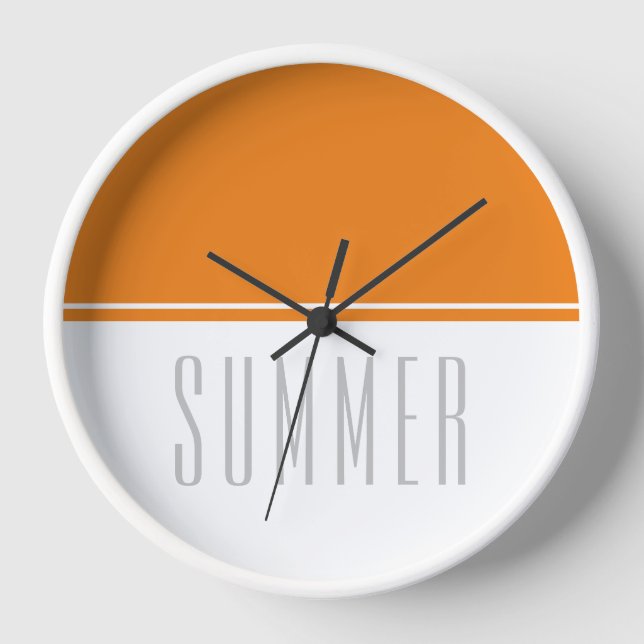 Horloge Fun Bold Bright Orange White Slim Summer Texte (Recto)