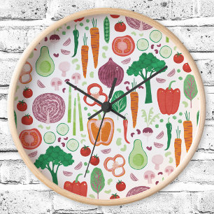 Horloge Fun Modern Vegetable Motif Cuisine
