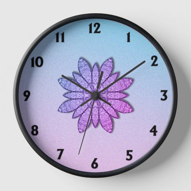 Horloge Fun Purple Flowers (Recto)
