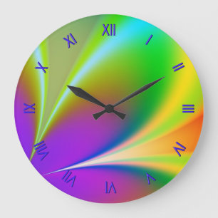 Horloge funky de mur d'alimentation de fleurs