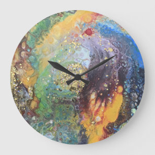 Horloge funky. OEuvre d'art originale.