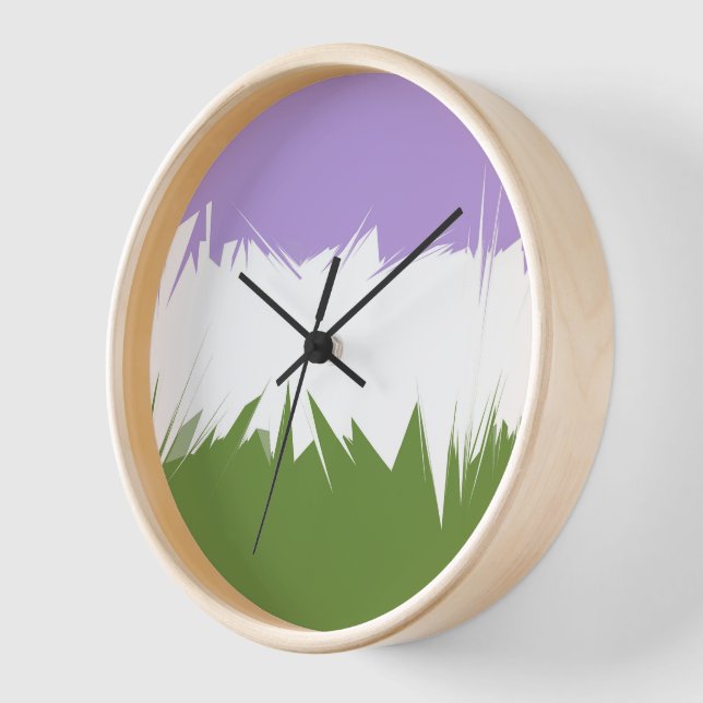 Horloge Funky Spiky ZigZag Abstrait Genderqueer Pride Drap (Angle)