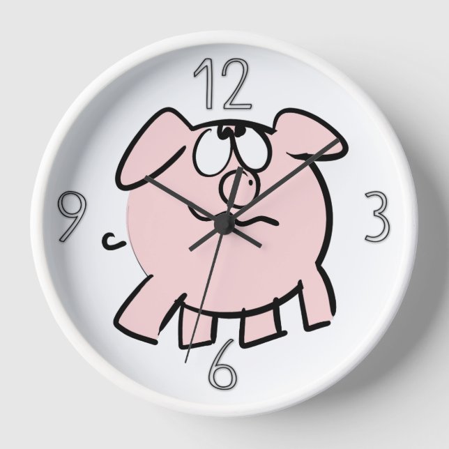 Horloge Funny 2 Dessin Illustration Cochon Année Anniversa (Recto)