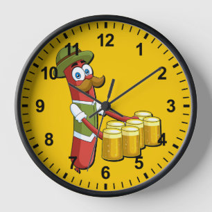 Horloge Funny Oktoberfest Saucisse allemande