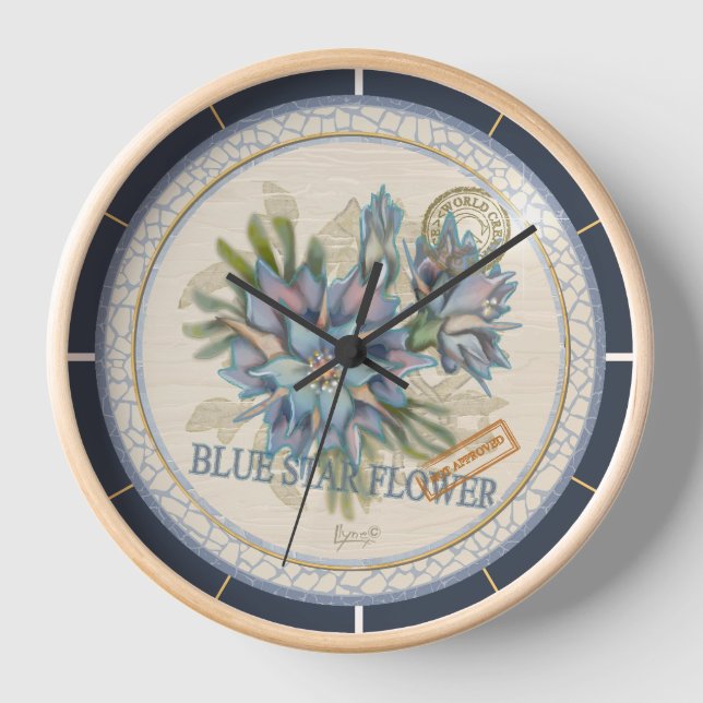 Horloge G Bureau de création Fleur bleue (Recto)