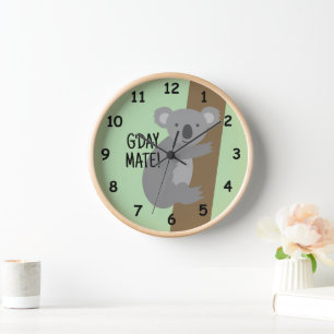 Horloge G jour Mate jolie koala australien koala illustrat