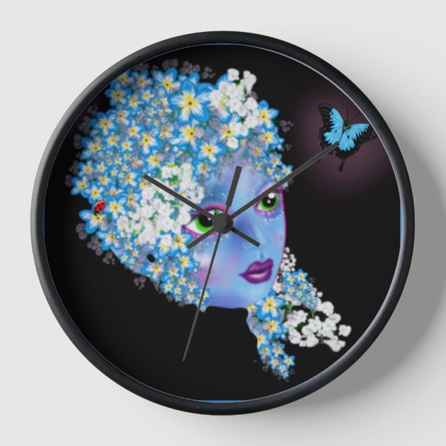 Horloge GAIA Mère Terre Fantaisie païenne Art par LeahG Ro (Recto)