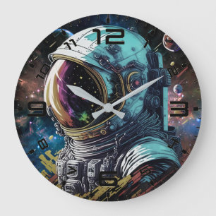 Horloge Galaxie Astronaute Néon