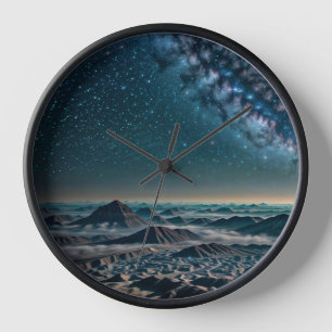 Horloge Galaxie de la Voie lactée sur les montagnes du dés
