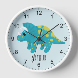 Horloge Garçons Cute Blue Dinosaur Enfants Nursery