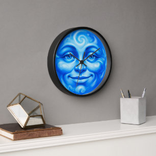 Horloge Gardien lunaire bleu serein élémentaire calme goth