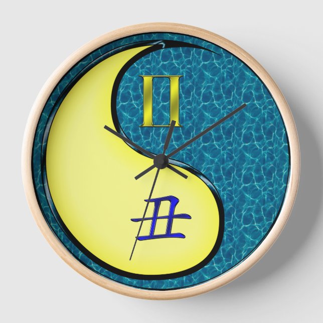 Horloge Gémeaux & Bœuf d'eau (Recto)