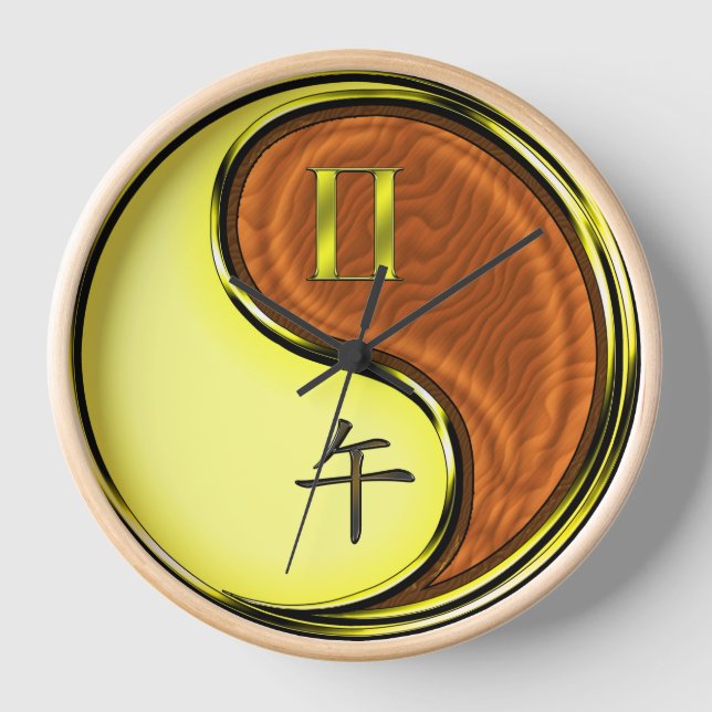 Horloge Gémeaux & Cheval de Bois (Recto)
