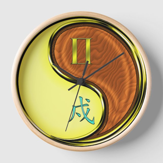 Horloge Gémeaux & Chien de Bois (Recto)