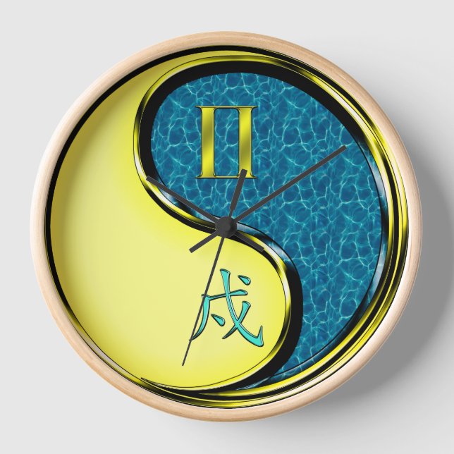 Horloge Gémeaux & Chien d'Eau (Recto)
