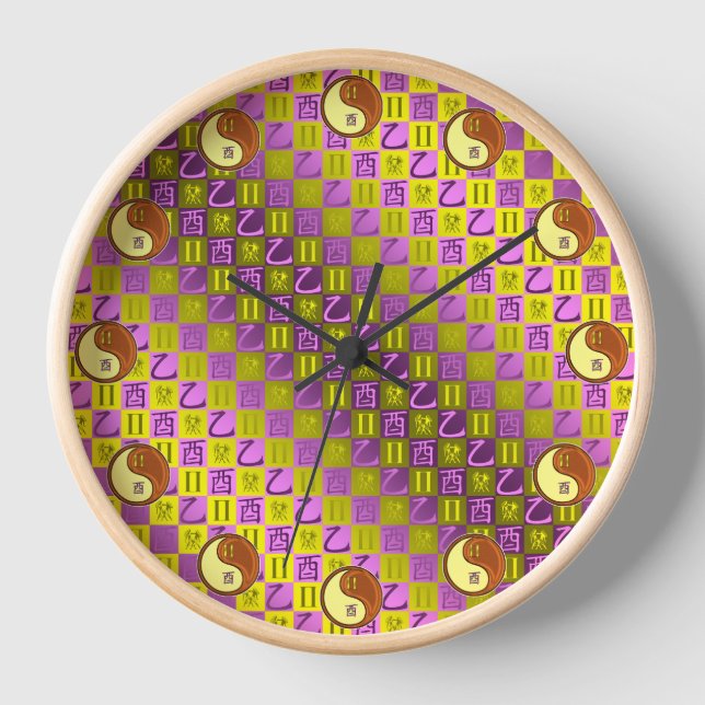 Horloge Gémeaux & Coq de Bois (Recto)