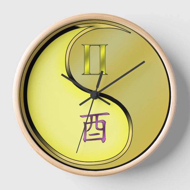 Horloge Gémeaux & Coq de Métal (Recto)