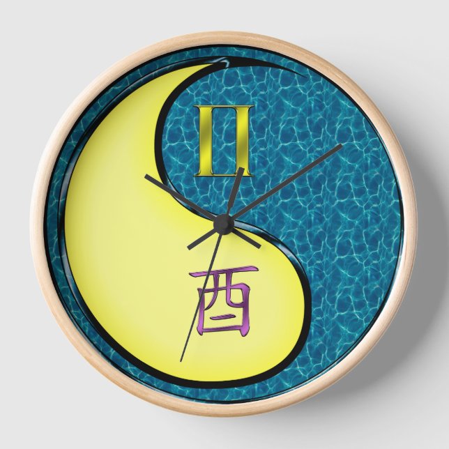 Horloge Gémeaux & Coq d'eau (Recto)