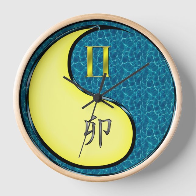 Horloge Gémeaux & Lapin d'eau (Recto)