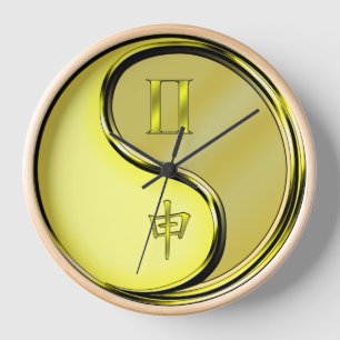 Horloge Gémeaux & Singe de Métal