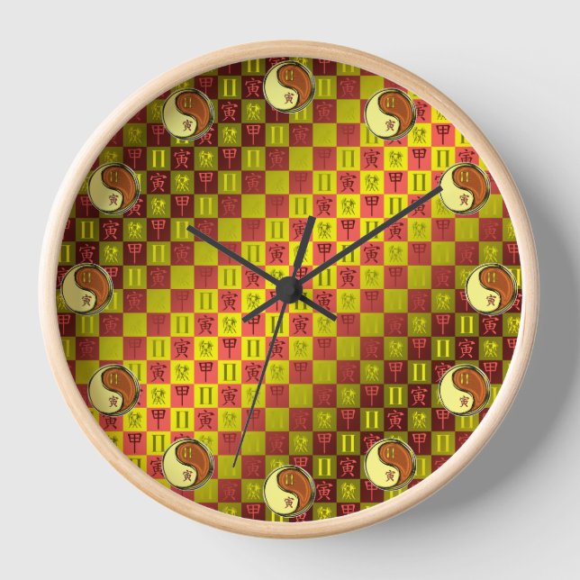 Horloge Gémeaux & Tigre de Bois (Recto)