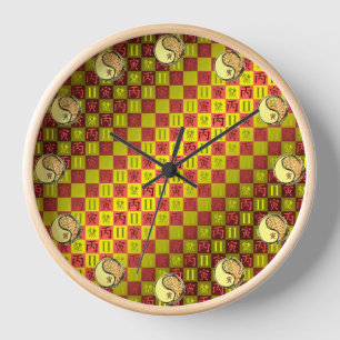Horloge Gémeaux & Tigre de Feu