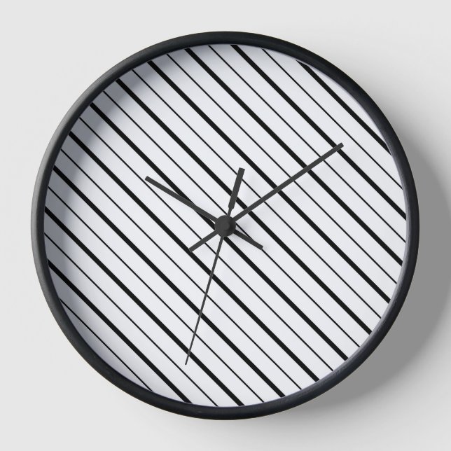 Horloge Géométrie de ligne noire simple (Recto)