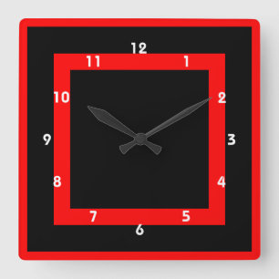 horloge géométrique gothique rouge et noire