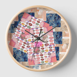 Horloge girly clock Rose Gold Blush Pink