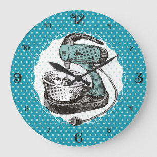 Horloge girly de cuisine de couleur de rétro