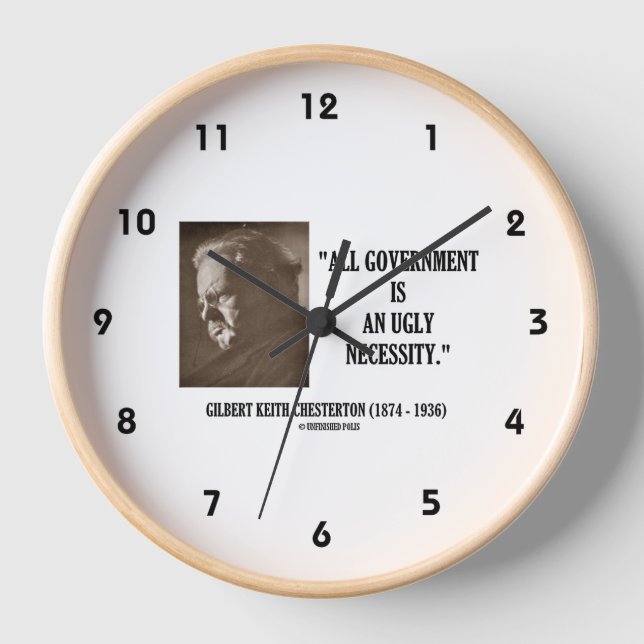 Horloge GK Chesterton Tout Gouvernement Est Une Inutile Né (Recto)
