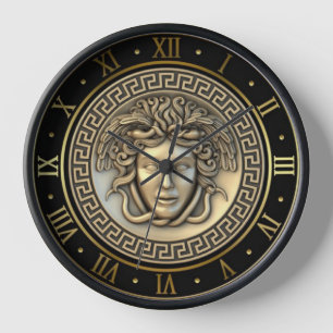 Horloge Gold Medusa Gorgon Chiffre romain clé grecque