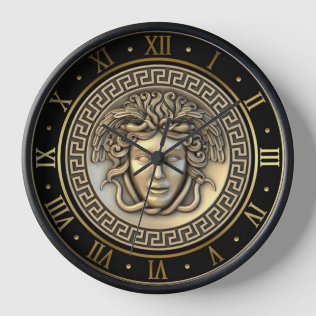 Horloge Gold Medusa Gorgon Chiffre romain clé grecque (Recto)