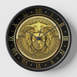 Horloge Gold Medusa Gorgon Chiffre romain clé grecque