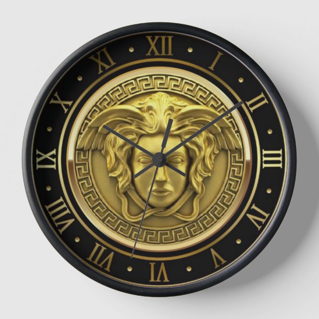 Horloge Gold Medusa Gorgon Chiffre romain clé grecque (Recto)