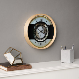 Horloge gold white and black modern clock