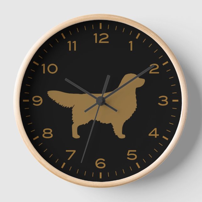 Horloge Golden Retriever Chien Silhouette (Recto)