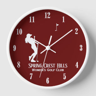 Horloge Golf féminin Deux lignes Maroon personnel