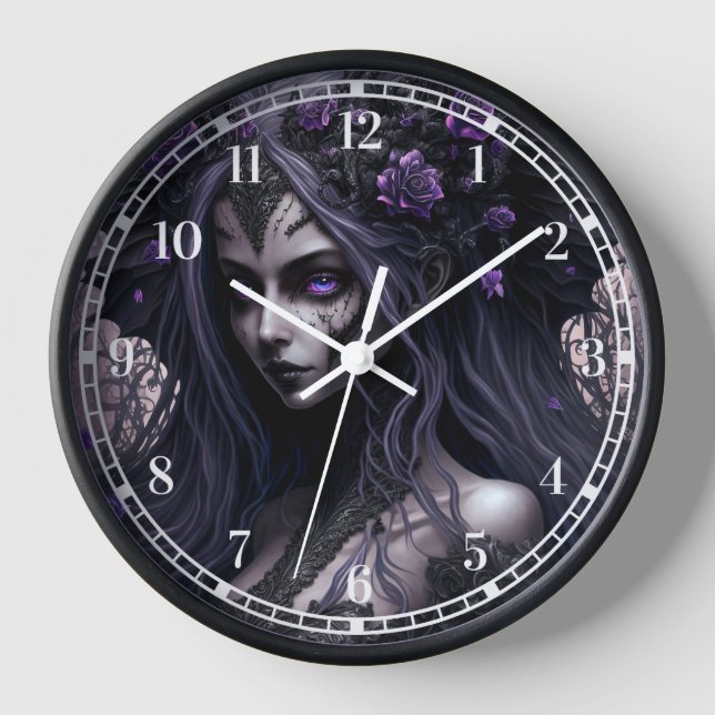 Horloge Goth Fairy Dark Imaginaire Art (Recto)