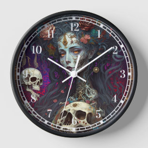 Horloge Goth Skull Zombie Femme Gothique