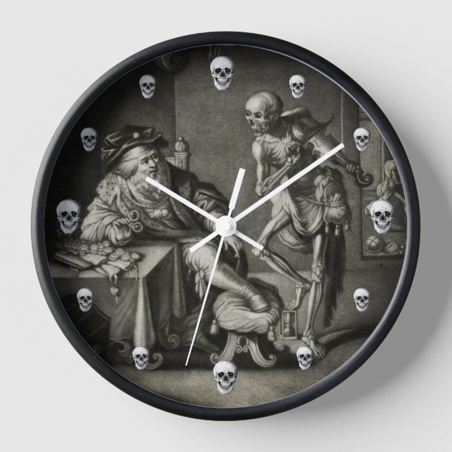 Horloge gothique avec la danse de la mort et des c (Recto)