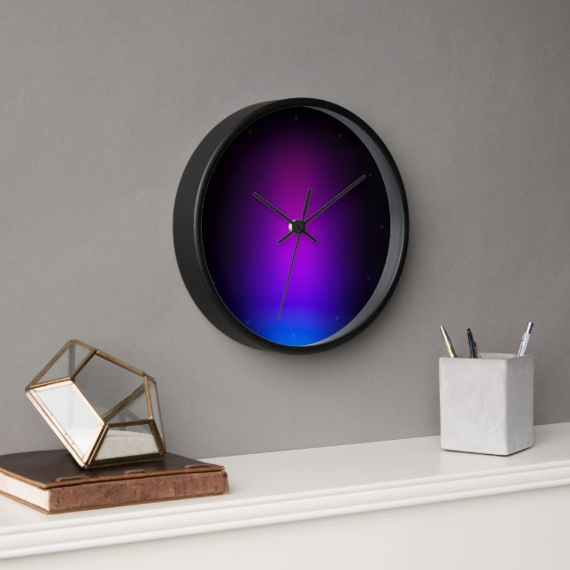Horloge Gradient violet noir (Bureau)