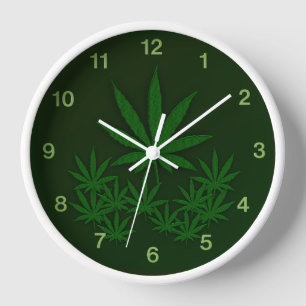 Horloge Graines vertes Nombres verts