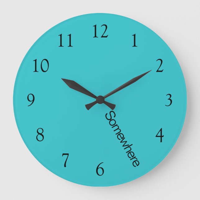 Horloge grand format Turquoise Côte 5 Heures Quelq (Recto)